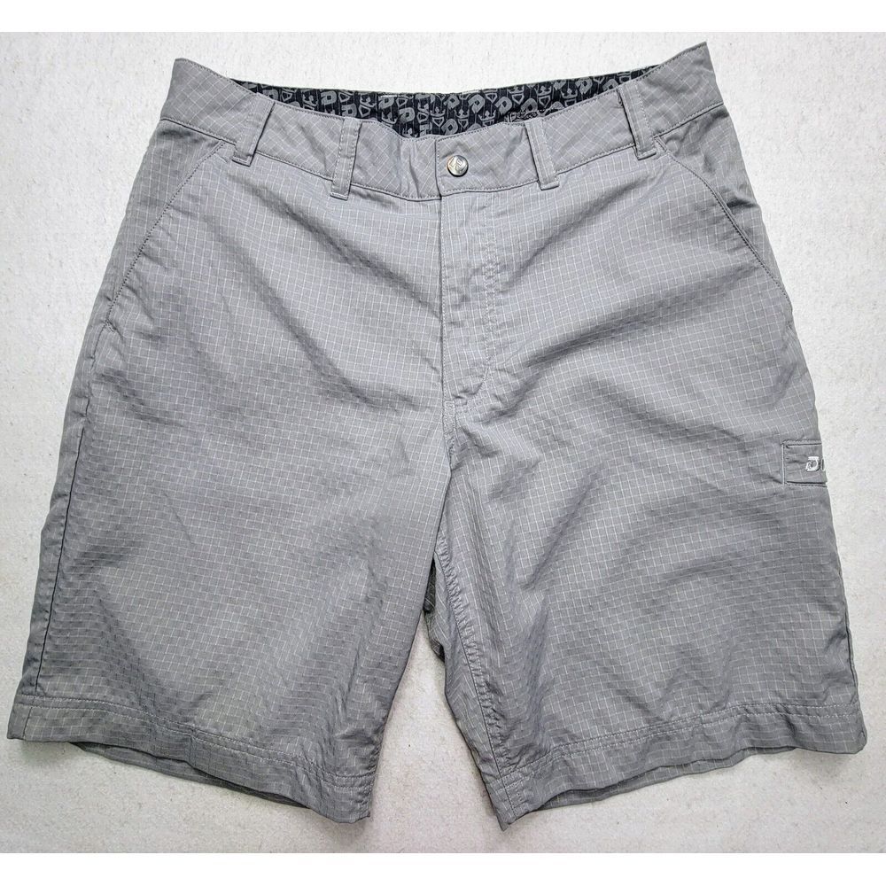 Demarini Shorts Mens 30 Baseball Coach Gray Check Metal‎ Logo Nylon Blend - Picture 2 of 8
